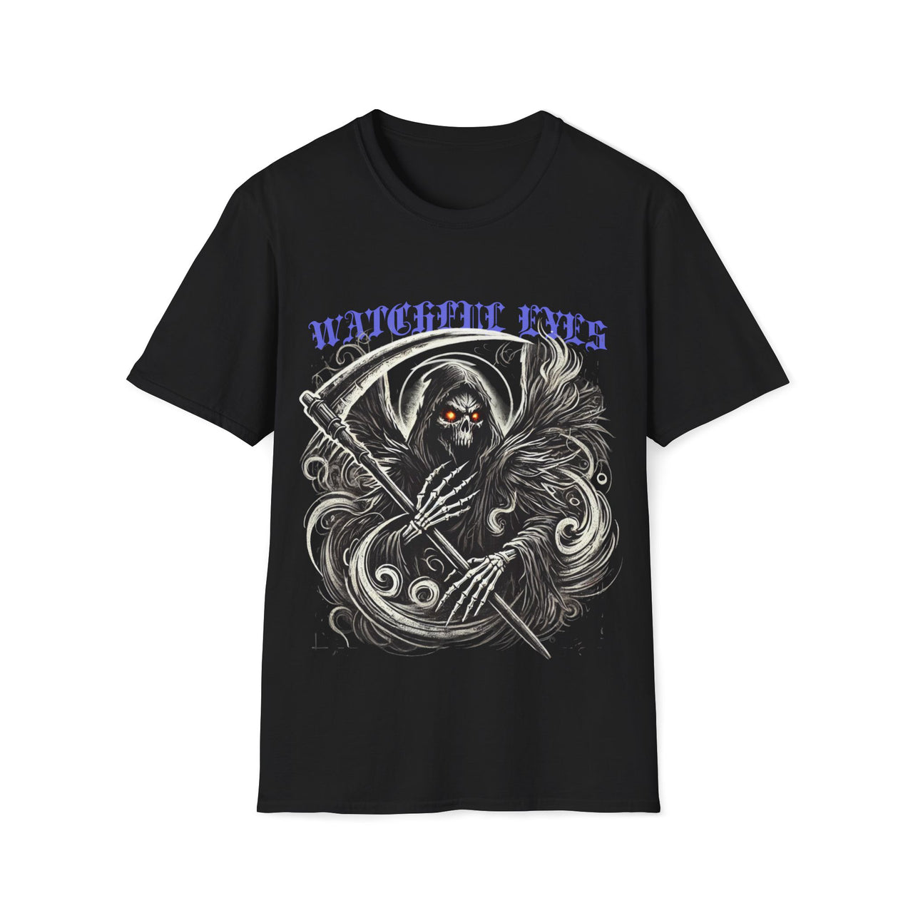 Macabre Threads Black Watchful Eyes – Grim Reaper T-Shirt