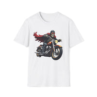 Macabre Threads White Gothic Rider T-Shirt – Skeleton Motorcycle Graphic Tee