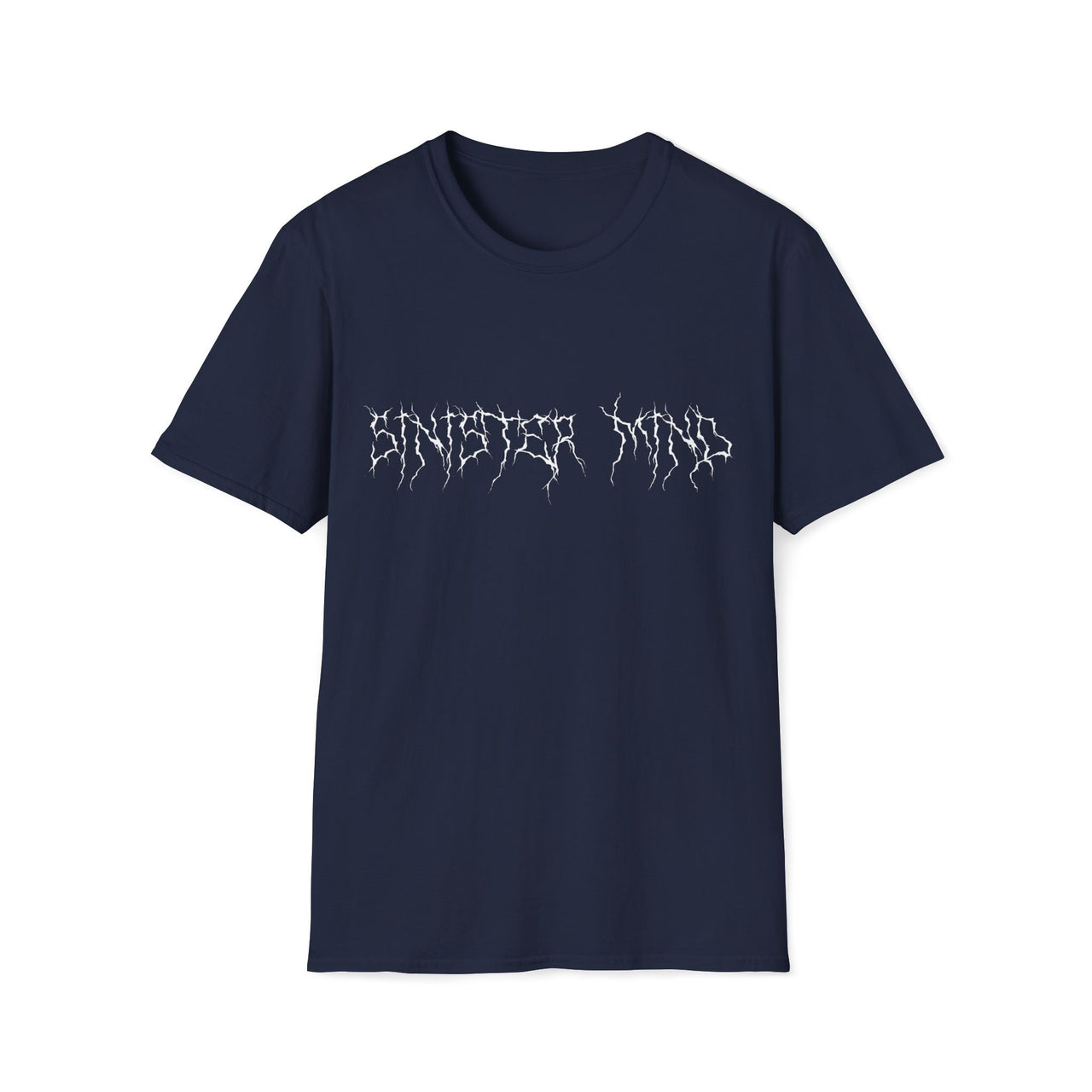 Macabre Threads Navy Sinister Mind T-Shirt – Gothic Minimalist Statement Tee