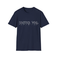 Macabre Threads Navy Sinister Mind T-Shirt – Gothic Minimalist Statement Tee