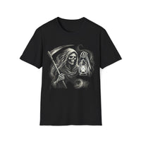 Macabre Threads Black Lantern of Dread – Grim Reaper T-Shirt With Lantern