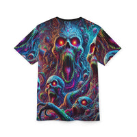 Macabre Threads Echoes of the Damned All-Over Print T-Shirt – Surreal Skull Horror Tee