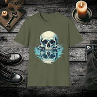 Waves Reflection Skull Reflection T Shirt – Gothic Water Skull Tee