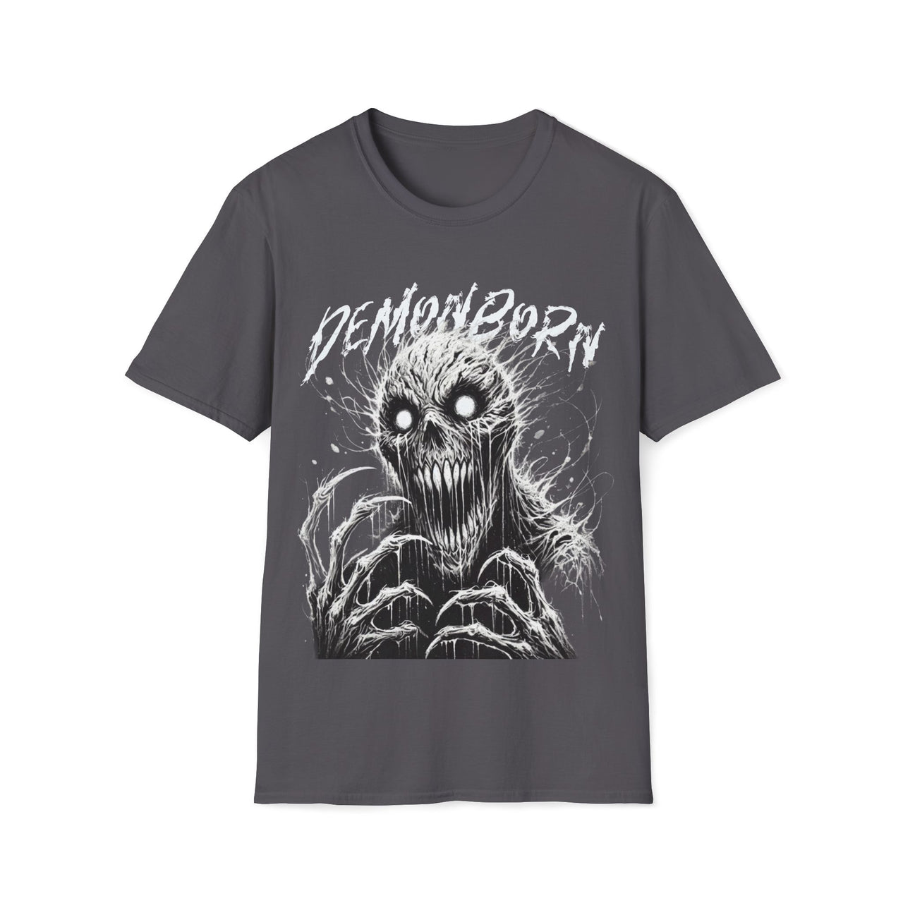 Macabre Threads Charcoal Demonborn T-Shirt – Gothic Horror Design