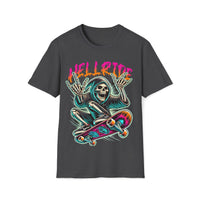 Macabre Threads Dark Heather Hellride – Grim Reaper Skateboard T-Shirt