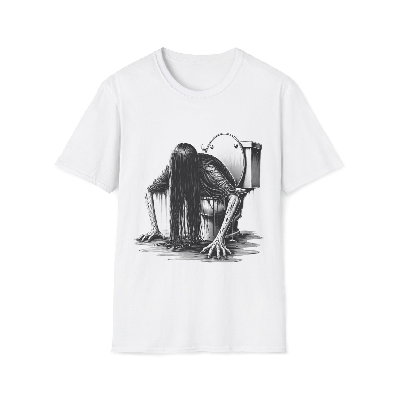 Macabre Threads White Toilet Terror T-Shirt | Gothic Bathroom Horror Tee