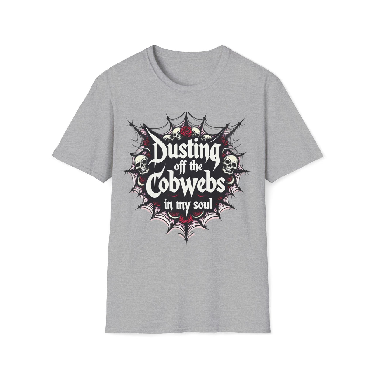 Macabre Threads Sport Grey Gothic Revival T-Shirt – Cobweb Soul Statement Tee