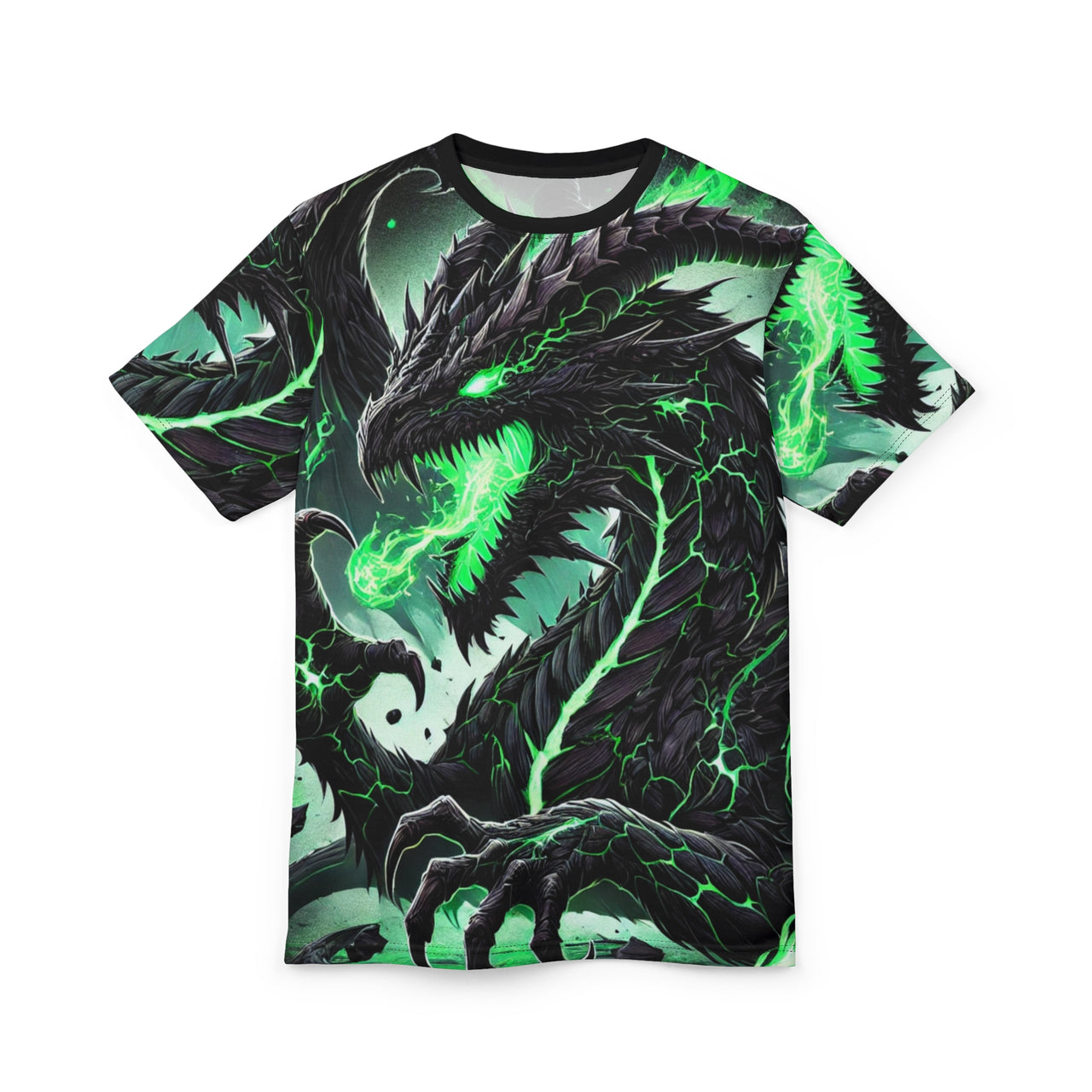 Macabre Threads Black stitching Netherfang All-Over Print T-Shirt – Vampire Fang Gothic Beast Tee