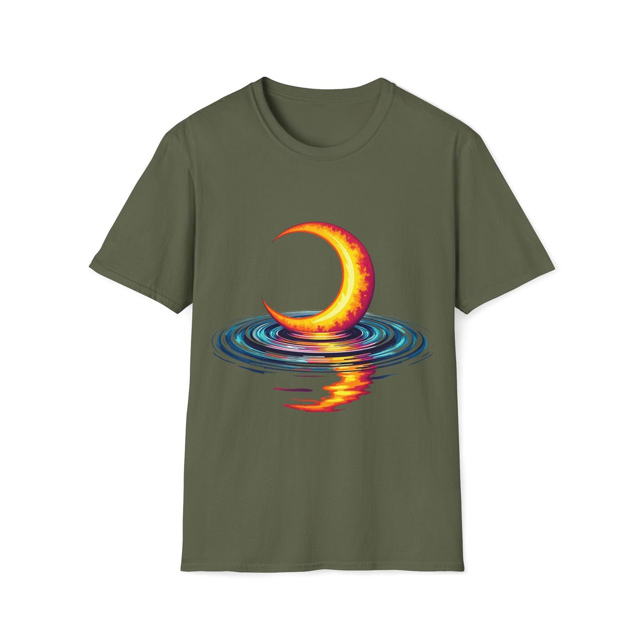 Macabre Threads Hypnotic Moon – Lunar Reflection T-Shirt