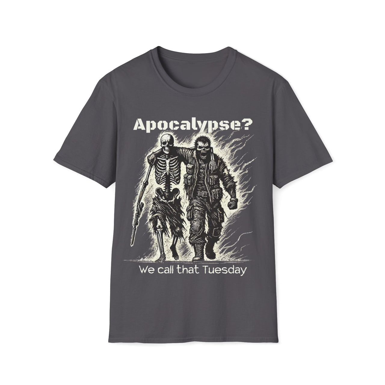 Macabre Threads Charcoal Wasteland Walkers T-Shirt – Apocalypse Gothic Humor Tee