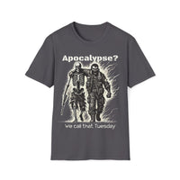 Macabre Threads Charcoal Wasteland Walkers T-Shirt – Apocalypse Gothic Humor Tee