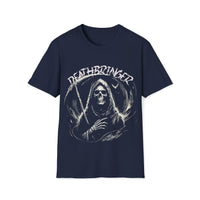 Macabre Threads Navy Deathbringer – Classic Grim Reaper T-Shirt