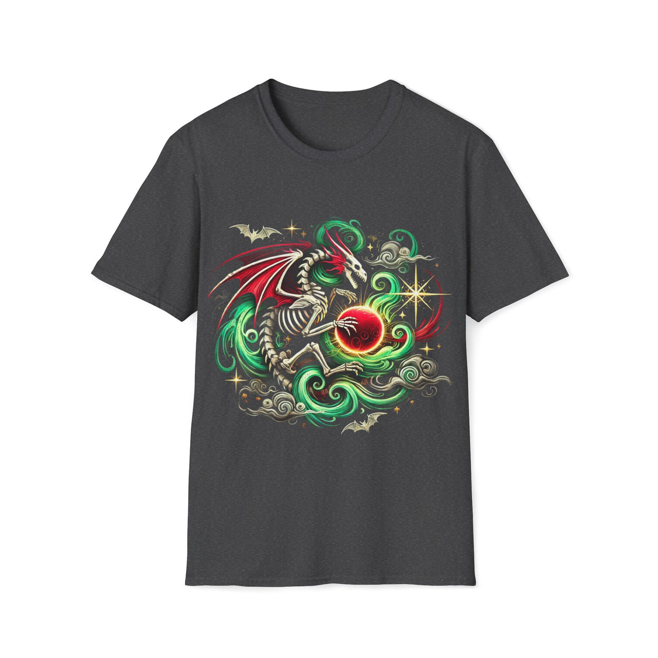Macabre Threads Dark Heather Infernal Majesty – Gothic Dragon T-Shirt