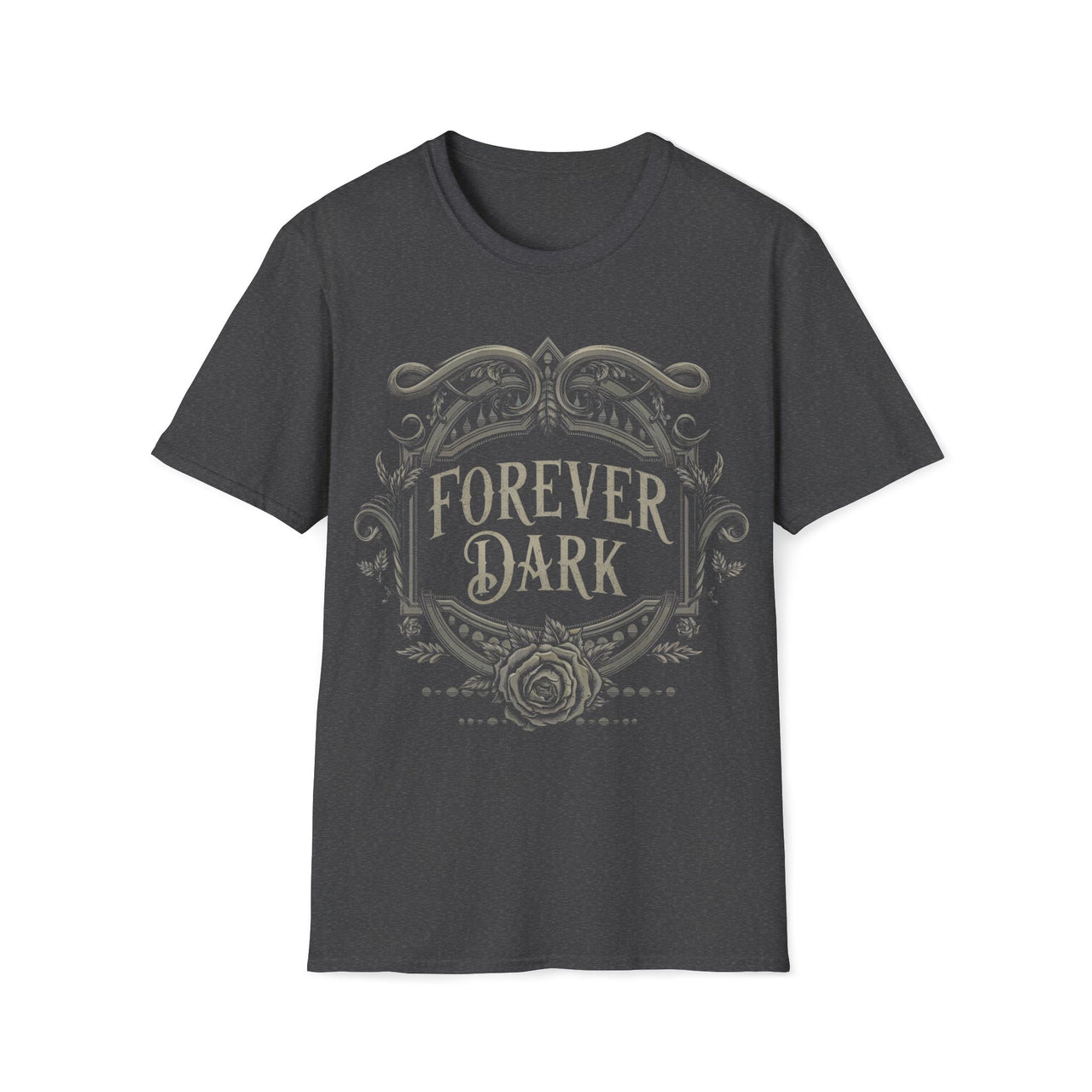 Macabre Threads Dark Heather Forever Dark T-Shirt – Gothic Rose Emblem Tee