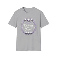 Macabre Threads Sport Grey Gothic Embrace T-Shirt – Embrace the Night Skull Tee